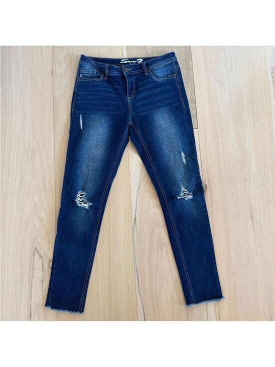 Seven7 Denim - Seven7 Skinny Fit Distressed Denim Jeans Medium Wash Size 7